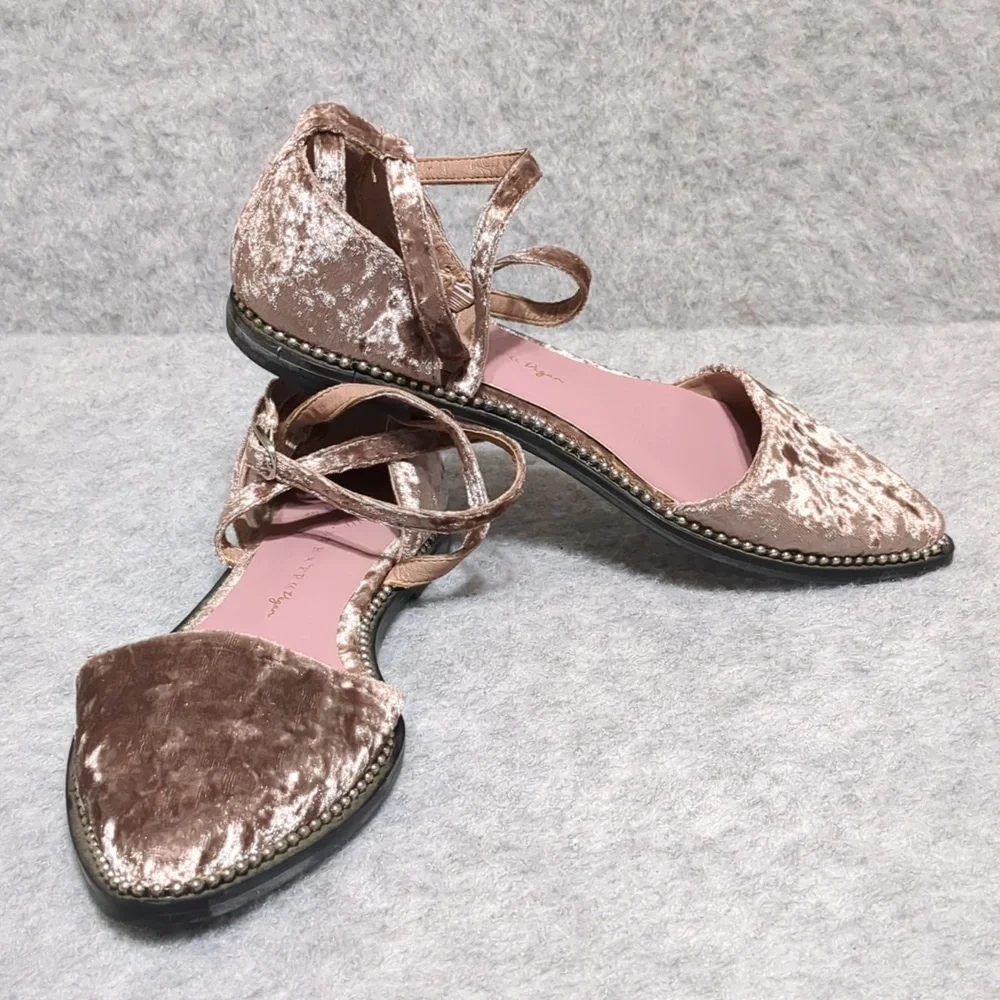 Free People x Farylrobin Velvet Florence Flats Size 7 - Picture 6 of 11